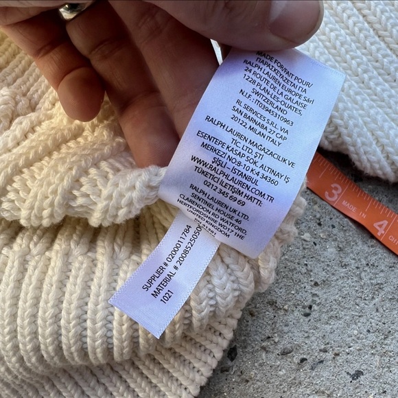 Ralph Lauren Black Label Heavy Cotton Cableknit Relaxed Sweater M Preppy Coastal - Picture 5 of 9